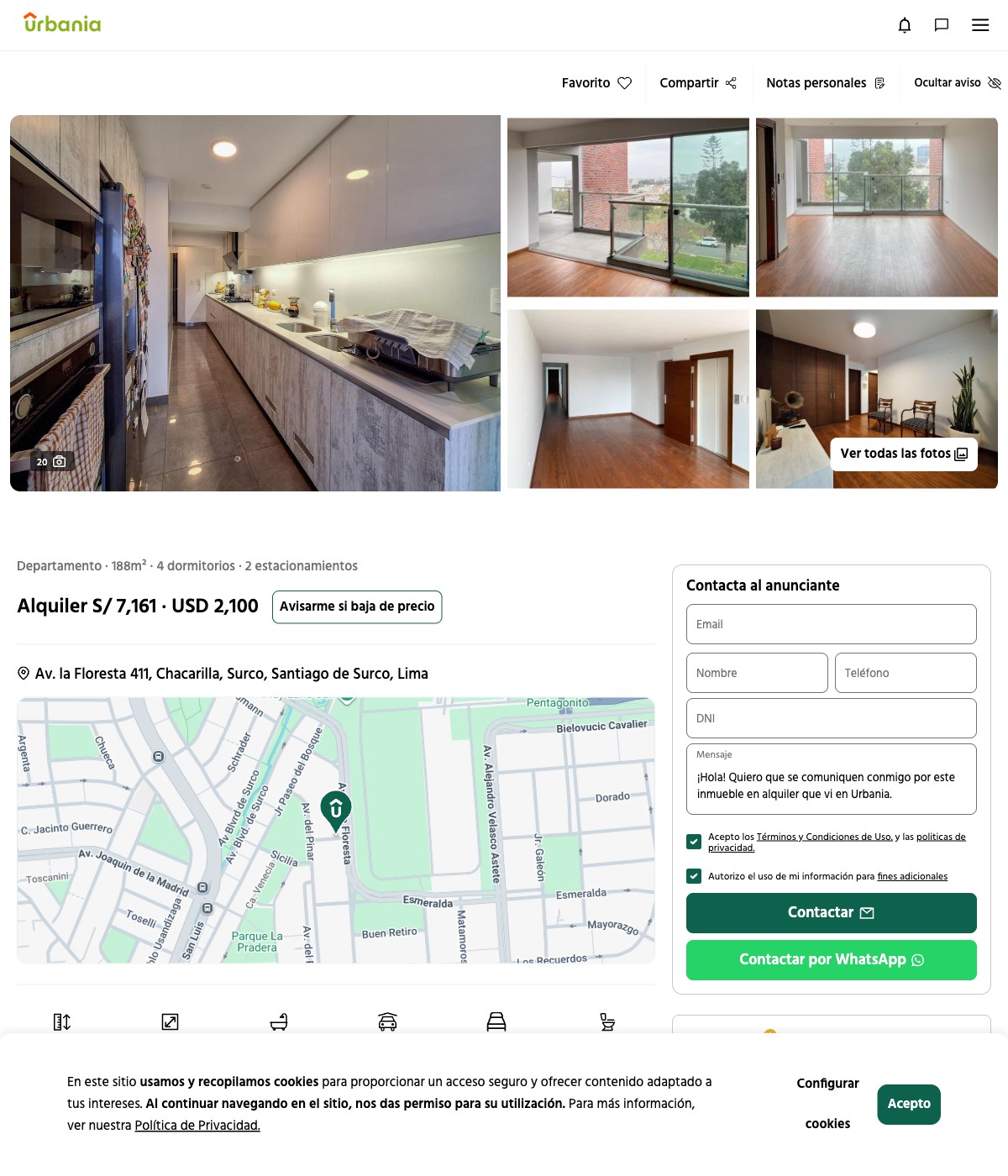 Chacarilla 188 m² alquiler