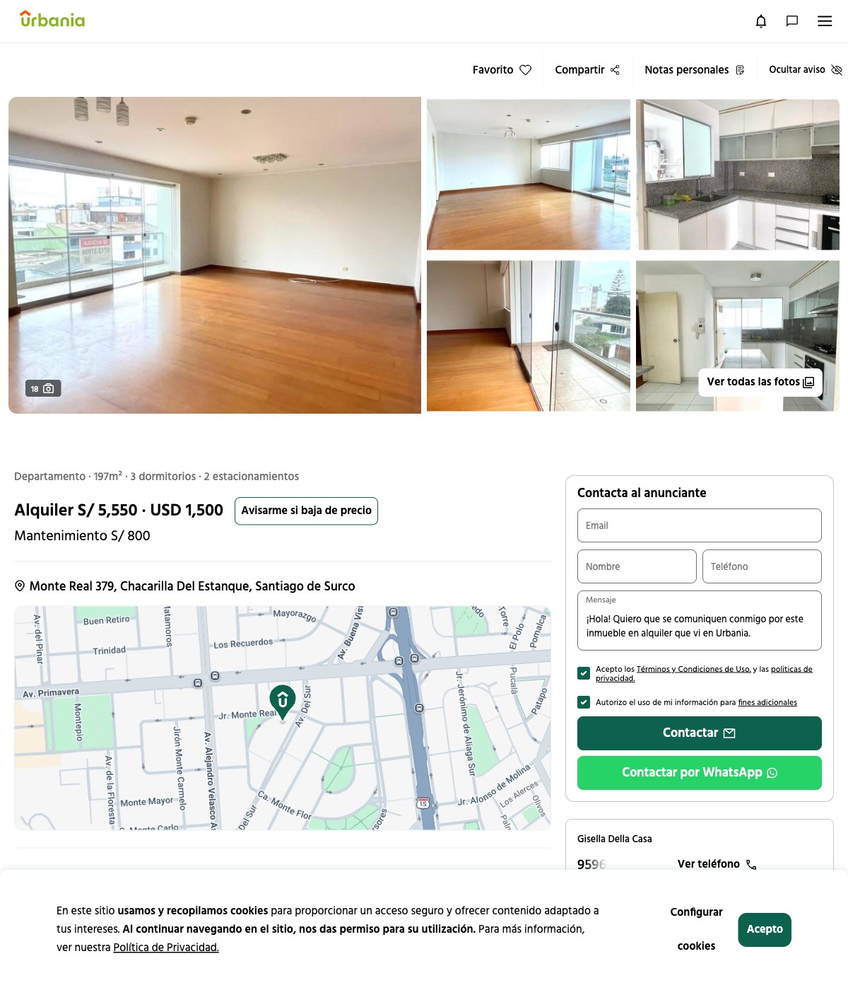 Chacarilla 197 m² alquiler