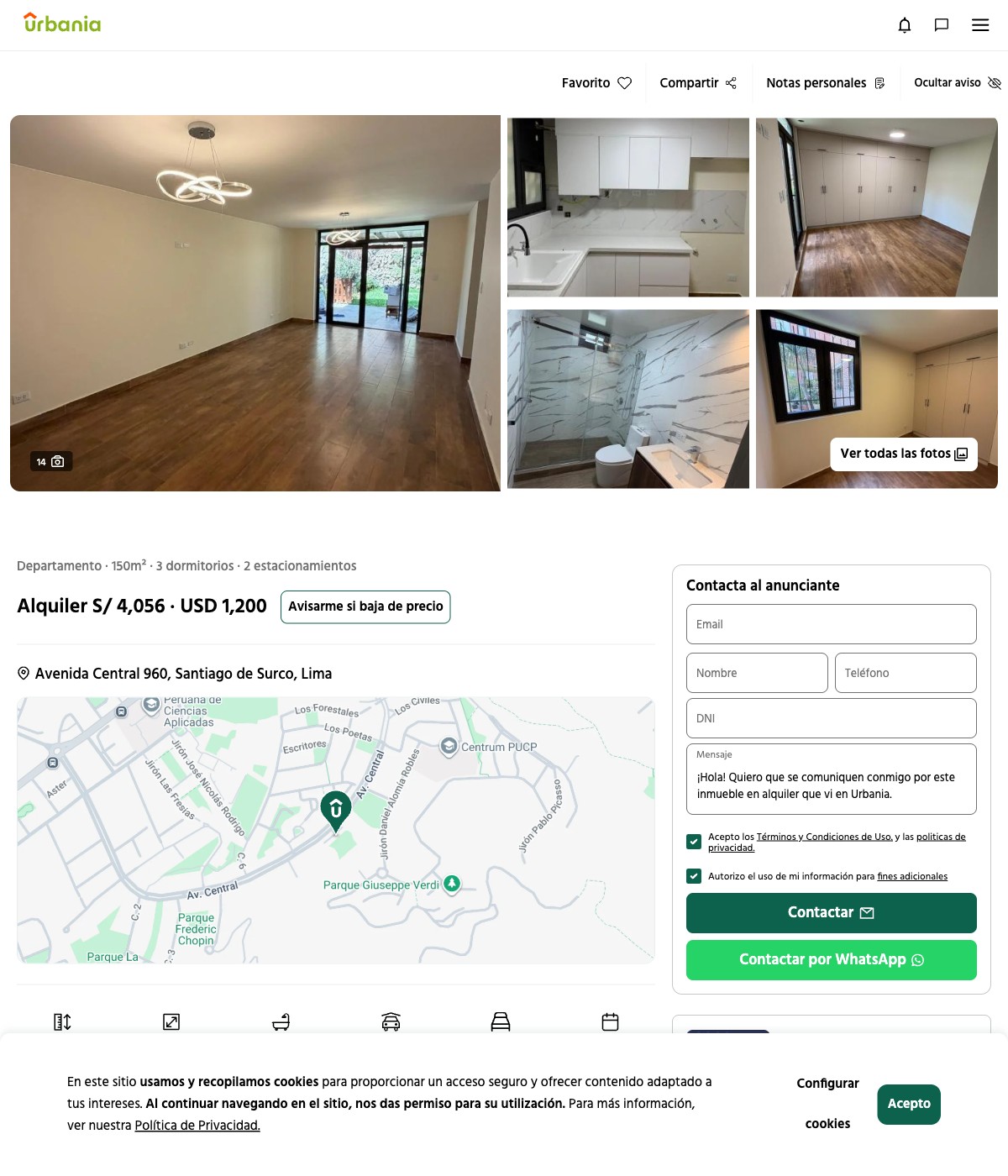 El Prado de Monterrico 150 m² alquiler