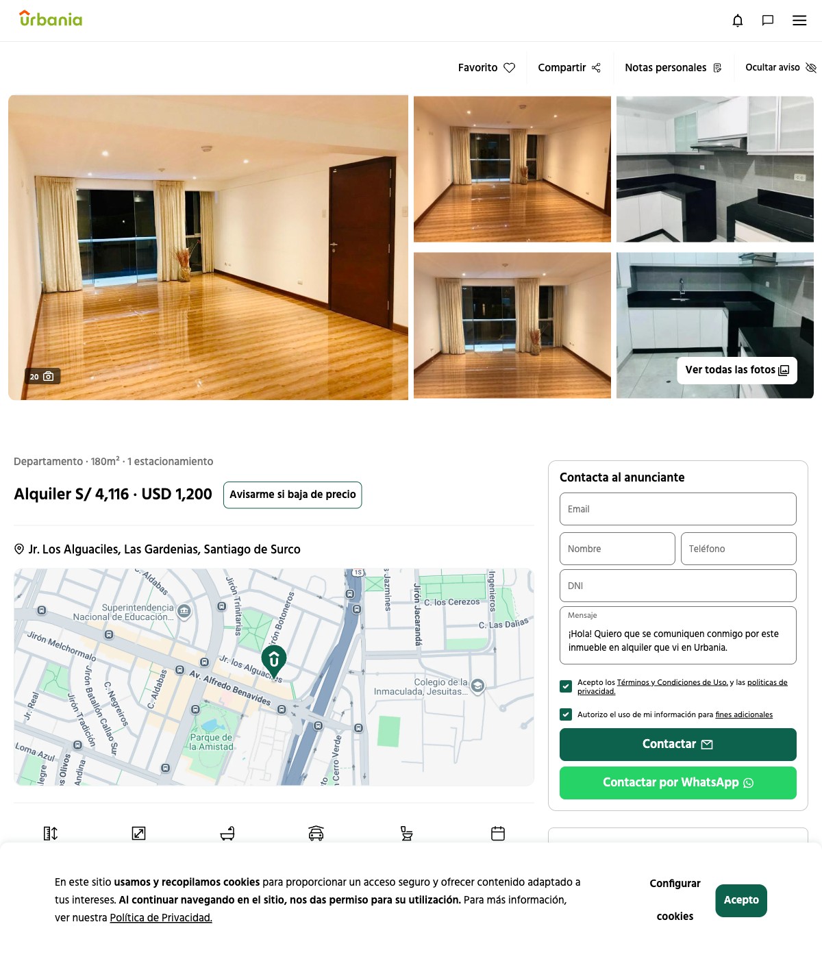 Las Gardenias 180 m² alquiler